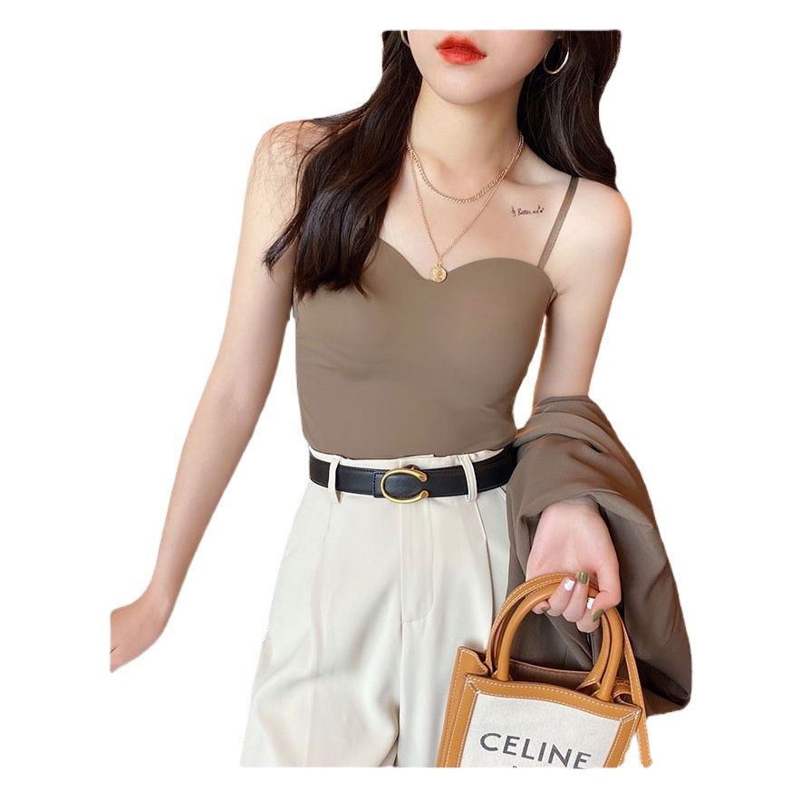 Girl's anti-exposure ice silk sling breathable seamless wrapped chest beauty back bra women's tube top seamless comfortable vest underwear