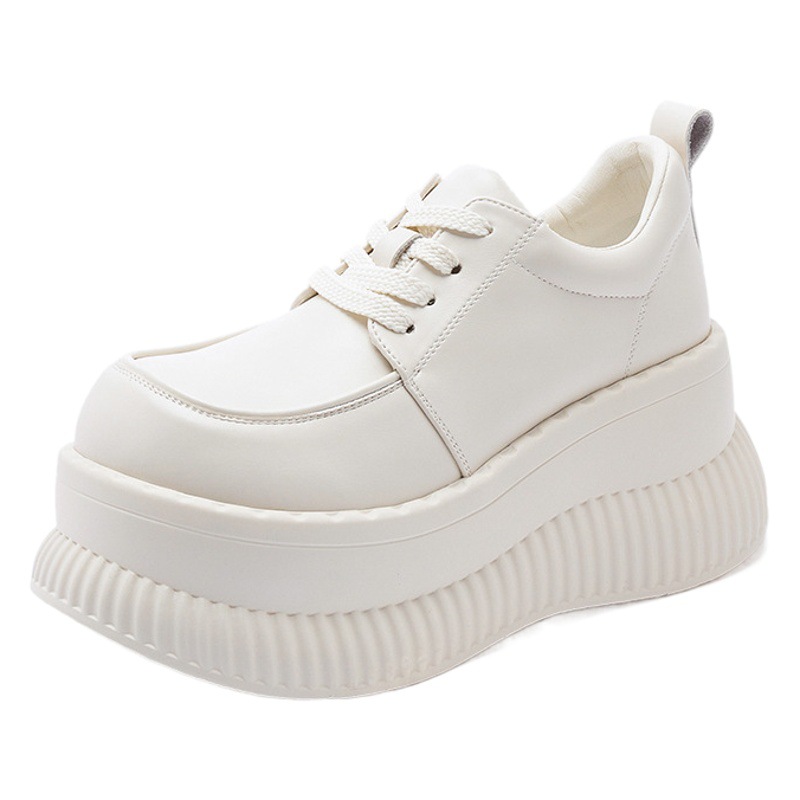 Thick bottom loafers women's 2025 spring new platform bottom versatile British small leather shoes small height women's shoes