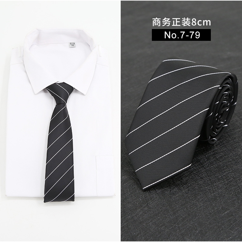 Picture of New Style Tie Men's Formal Business Casual Simple Style Solid Color Striped Arrow-Shaped Tie Manufacturer Ready Stock Wholesale