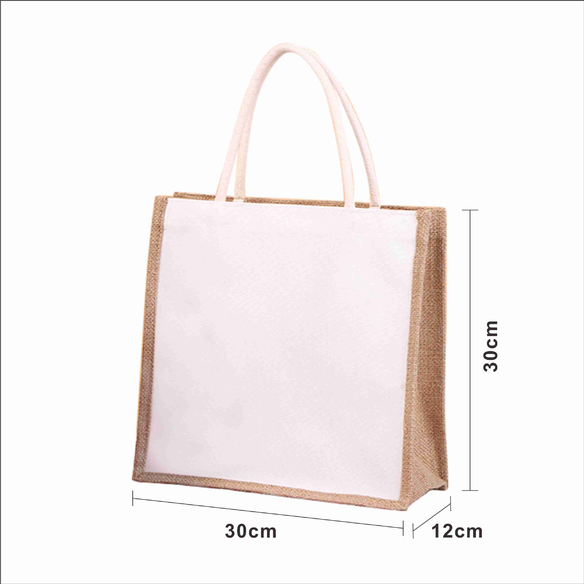 Picture of Linen Bag Customized Gift Bag High-End Laminated Splicing Linen Jute Shopping Bag Promotional Advertising Jute