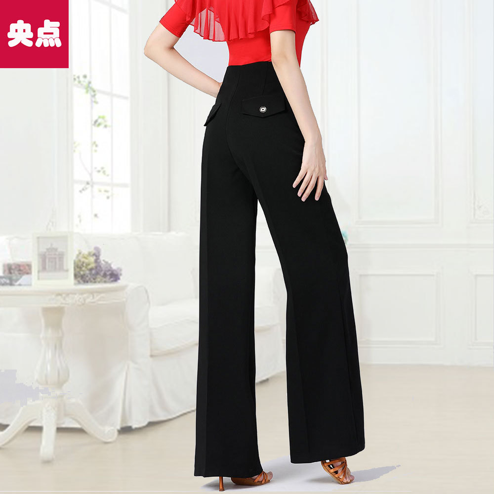 Central Point modern dance pants women's national standard dance wide-leg pants Latin dance clothes High waist ballroom dance pants gitba pants