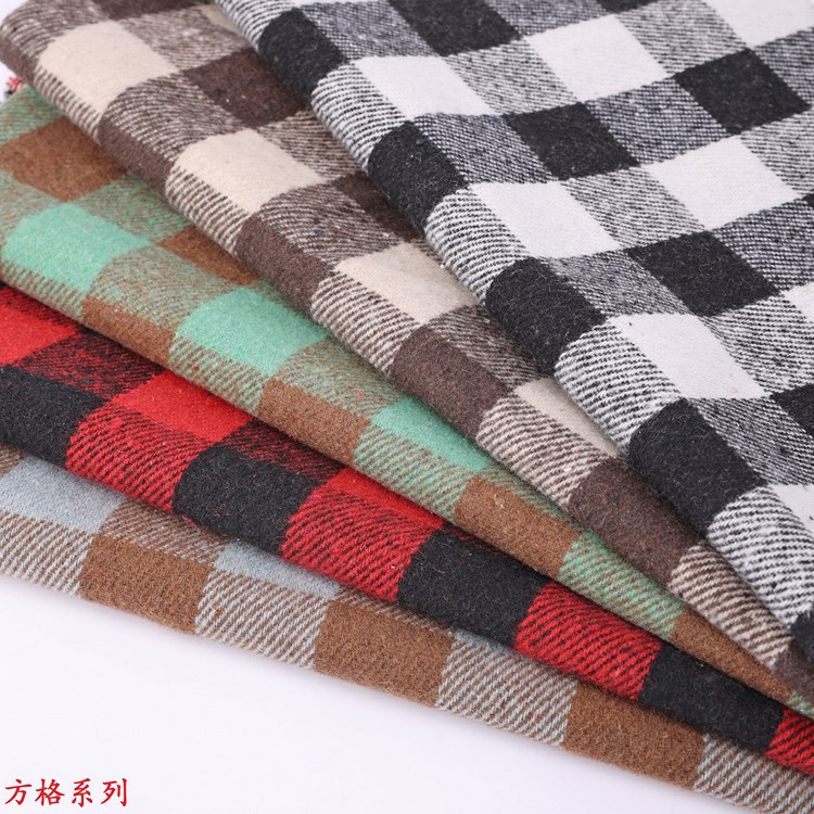 3 × 3cm Square Plaid Yarn-dyed Fabric Export Grade Yarn-dyed Plaid Super Soft Short Fleece Pajamas Home Wear Fabric