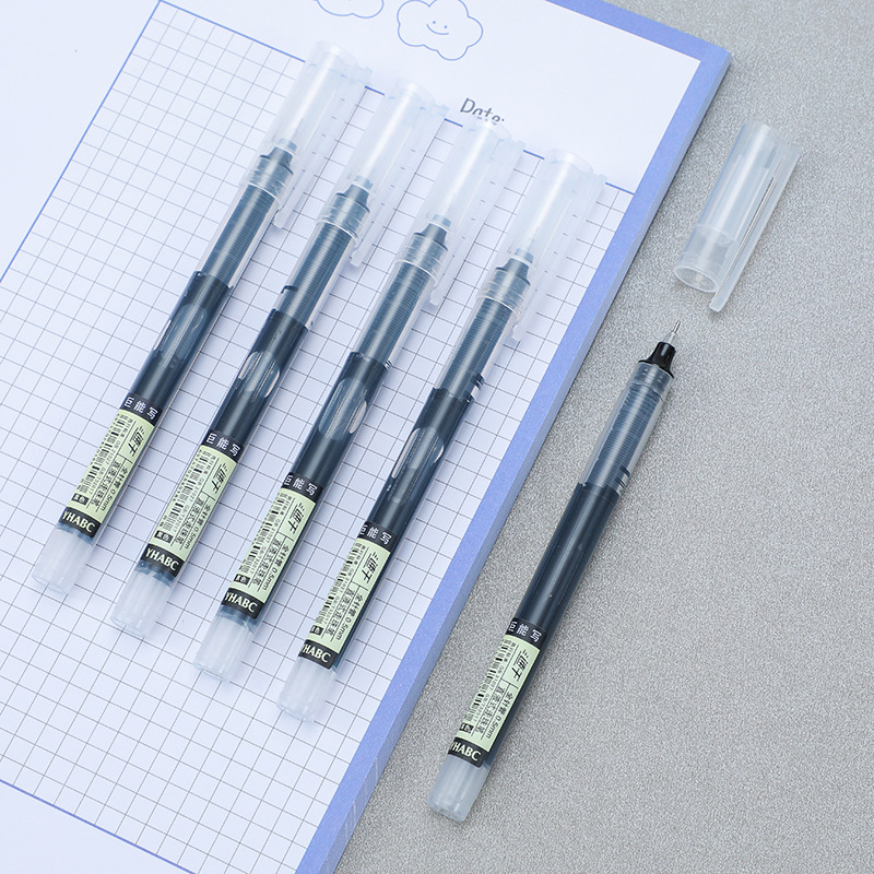 Picture of Straight Liquid Quick-Drying Ball Pen Gel Pen Black Pen Signature Pen Student Water Pen Stationery Needle Pen Wholesale Carbon Pen
