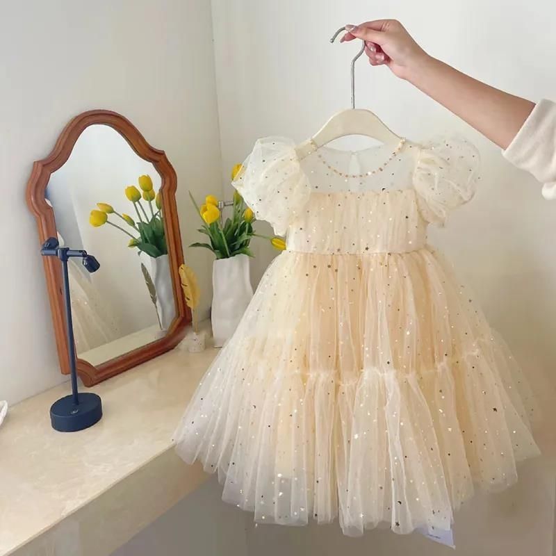 Children's Clothing Girls Summer New Pure Cotton Camisole Dress Color Matching Cartoon Baby Girl 1-7 Years Old Princess Dress Fashionable