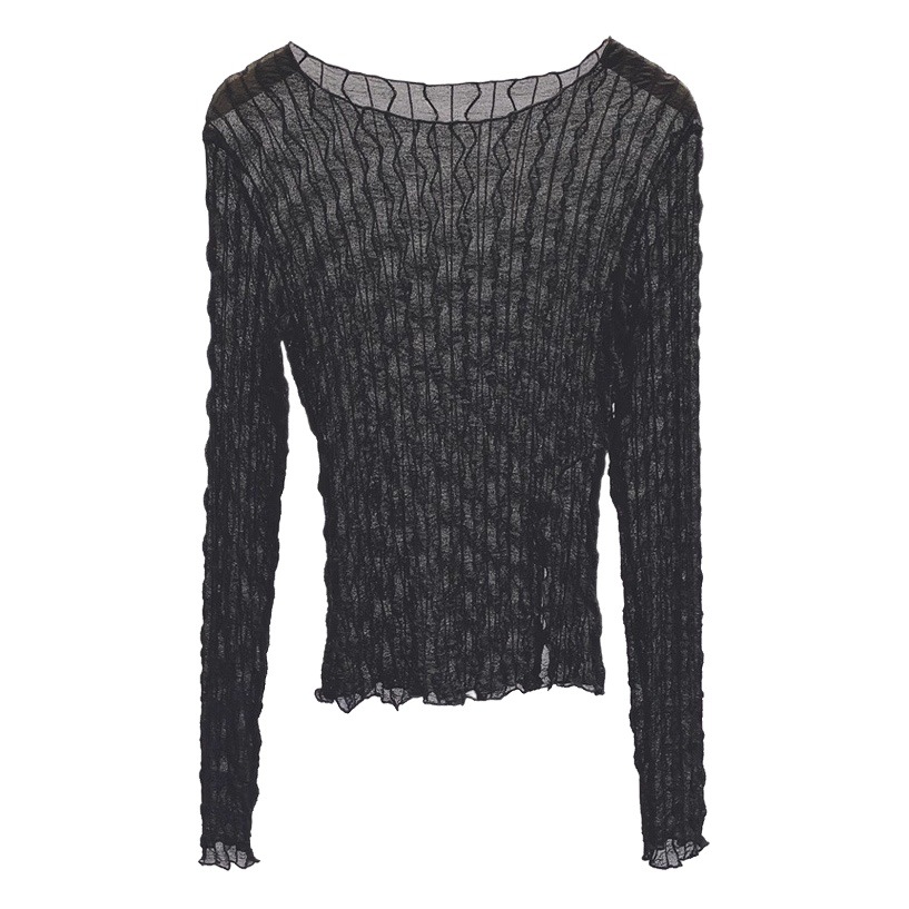 2025 Modern Dance Basic Training Clothing Slightly See-Through Mesh Lace Long-Sleeved T-Shirt Women's Blouse Chinese Ethnic Classical Dance