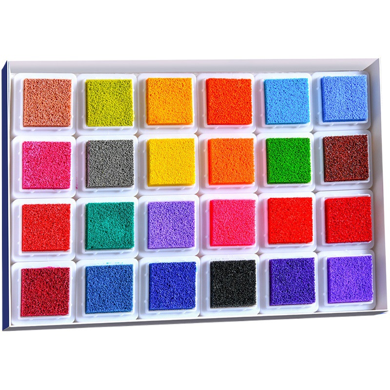 Kindergarten Color Ink Pad Finger Painting Finger Ink Pad Children's Paint Stamp Pad Sponge Stamp Finger Painting Set