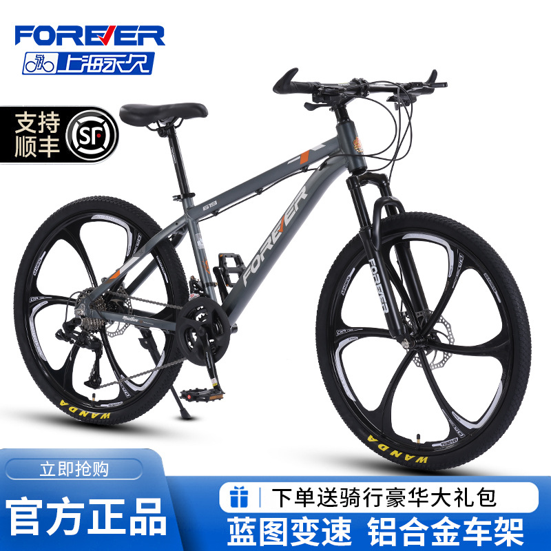 Picture of Cross-border wholesale permanent brand mountain bike high carbon steel road racing 24-inch aluminum alloy all-in-one wheel bike