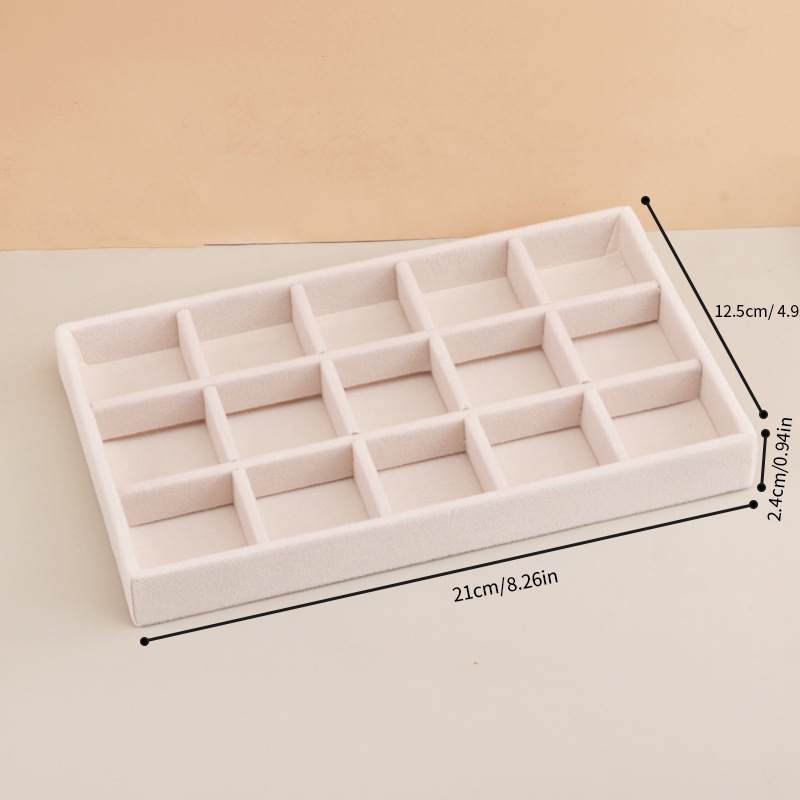 Picture of Cross-border in stock Flannel Jewelry Plate small size Beige Drawer Storage Jewelry Plate Home Display Storage Box