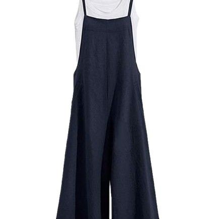 Picture of Cross-Border New European and American Women's Loose Wide-Leg Jumpsuit Casual Solid Color Versatile New Long Pants for Women