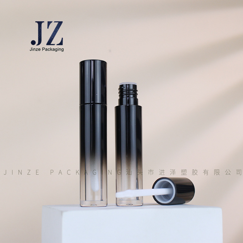 Jinze round black gradient silicone brush head lip gloss tube plastic packaging material