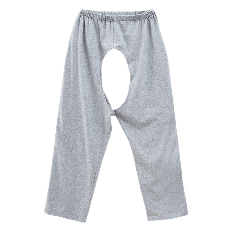 Open crotch pants for the elderly with dementia, incontinence, paralysis, adult patient, pajama pants for the disabled, unisex pants