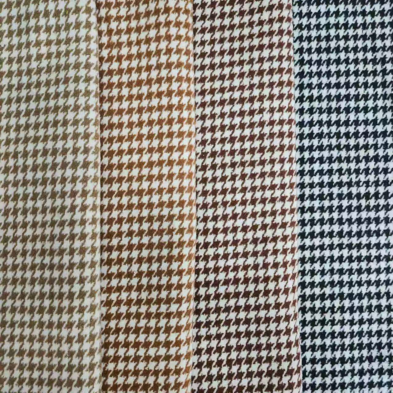 Picture of Shaoxing Factory in stock Autumn and Winter Houndstooth Tweed Coat Fashion Dress Shoes Hats Bags crazy bird Woolen Fabric