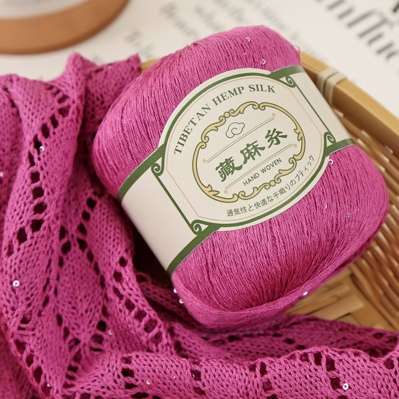 Sequin Xizang twine new linen lace thread summer short sleeve shawl soft foreign trade lace thread woven wholesale