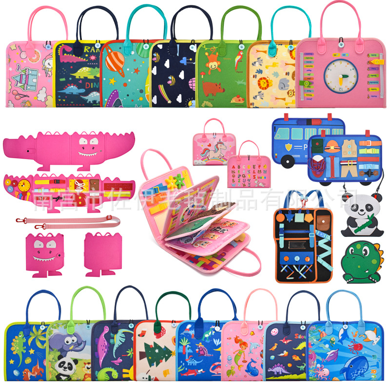 Cross-Border Amazon Dressing Felt Early Education Board Children's Educational Activity Board Montessori Felt Busy Learning Board