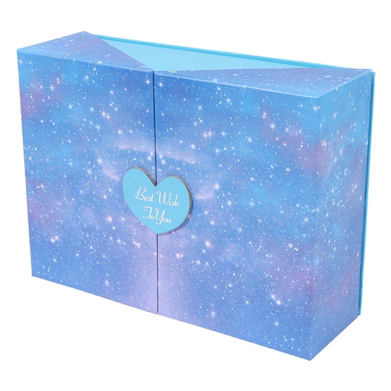 Creative Love Double Door Gift Box Blue Star Valentine's Day Open Door Gift Box Accompanying Gift Box Batch