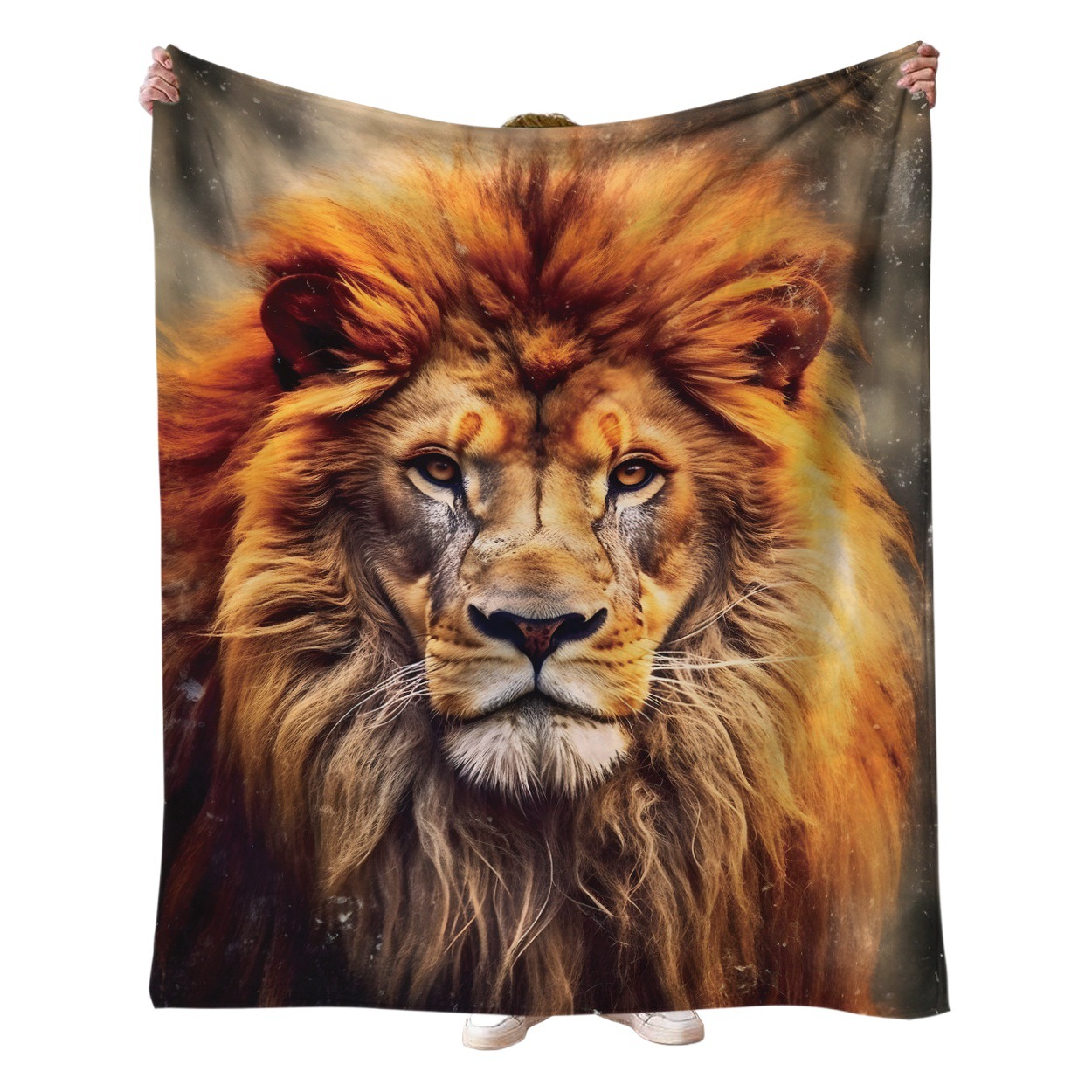Cross-border Flannel Blanket Lion Blanket Home Office Nap Blanket Living Room Sofa Autumn and Winter Flannel Blanket