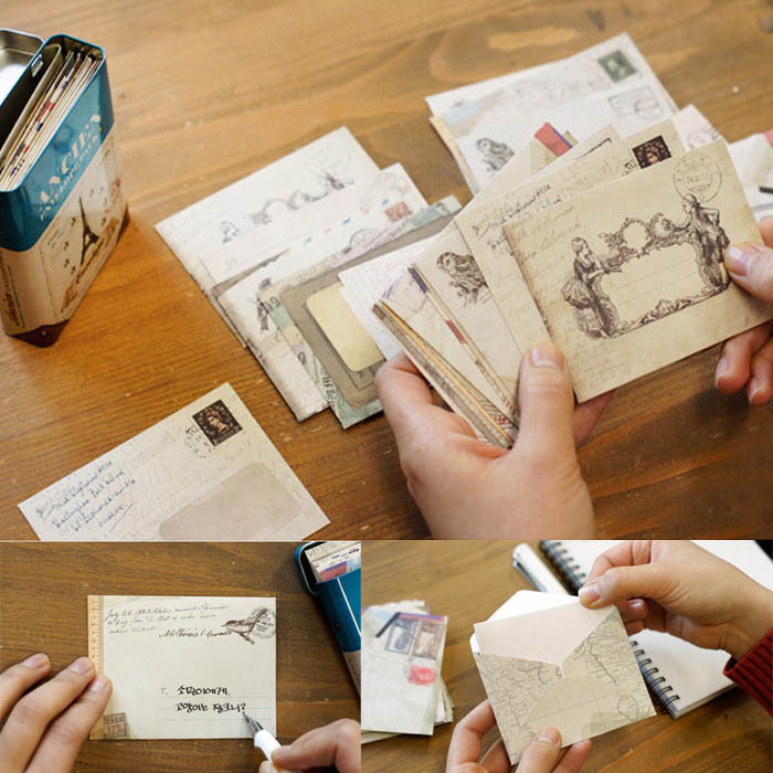 Picture of Spot envelope creative Chinese style retro Kraft paper Western small envelope wholesale exquisite mini cute simple