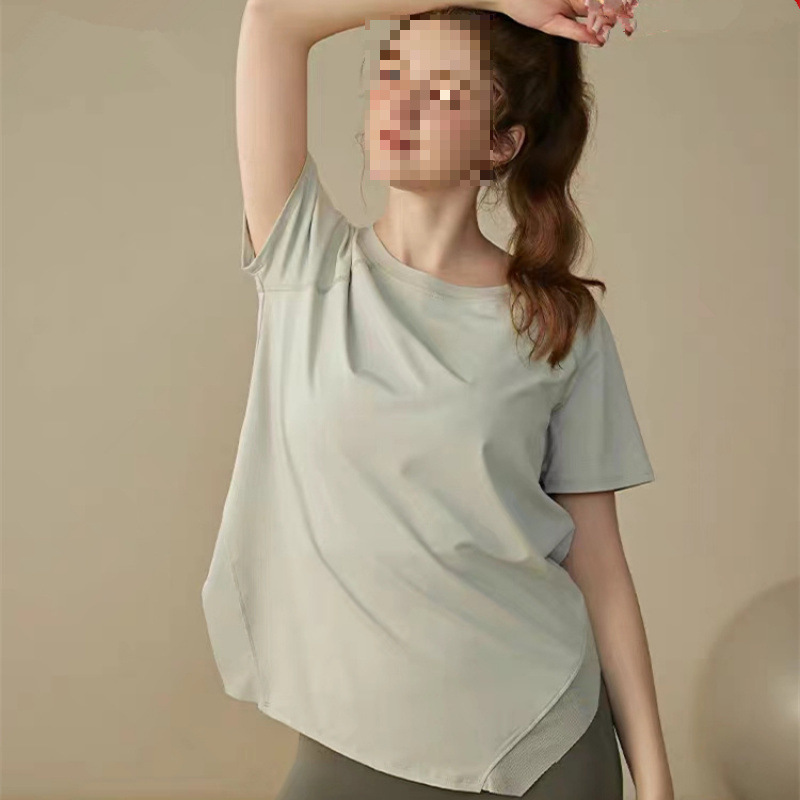 Quick-drying Loose Yoga Clothes Women's plus size Sports Short-sleeved T-shirt Running Blouse Slimming Breathable Fitness Clothes Top Summer