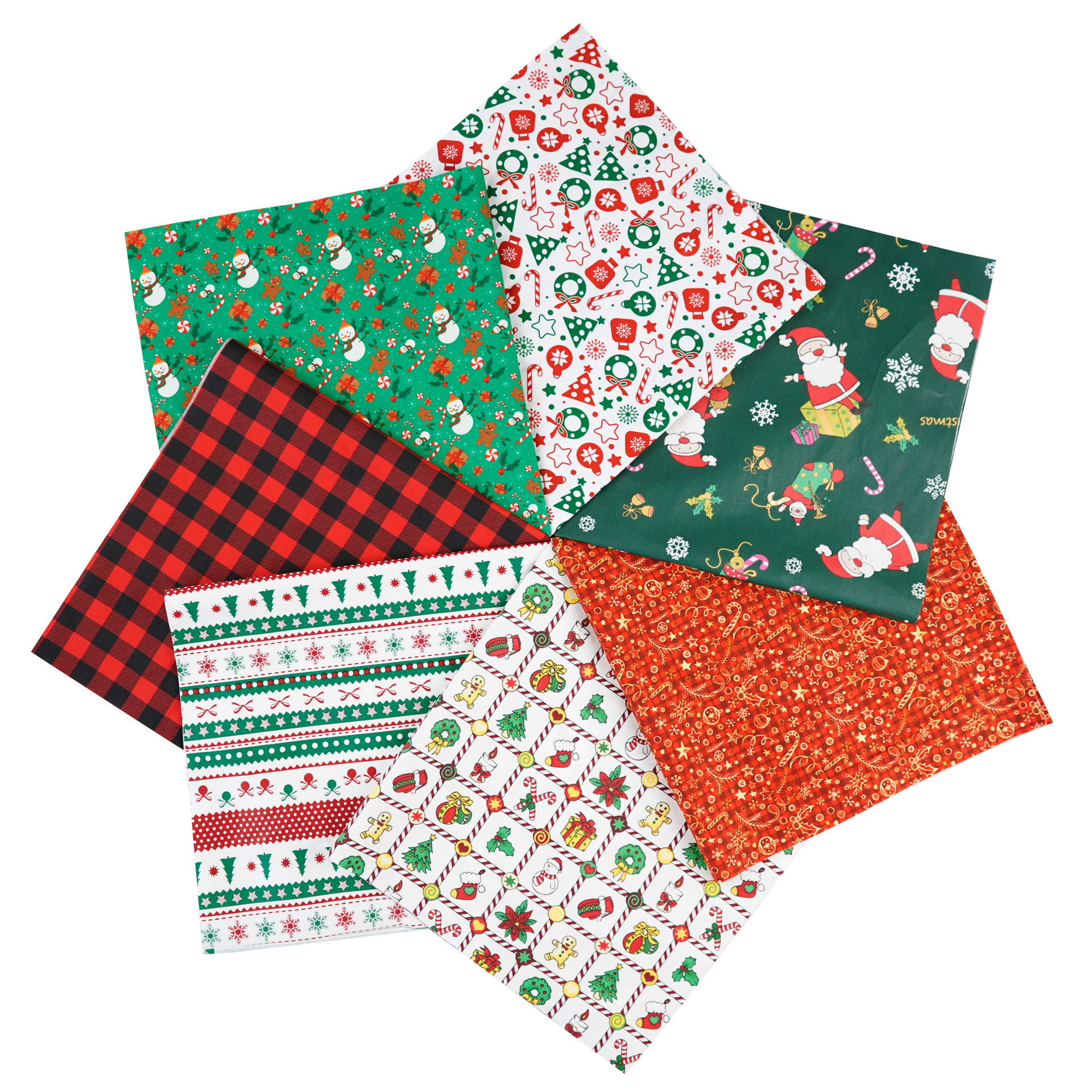 Picture of 7-color patchwork cloth set Halloween Christmas floral cloth cotton floral Plaid handmade diy cotton cloth small cloth head cloth lining
