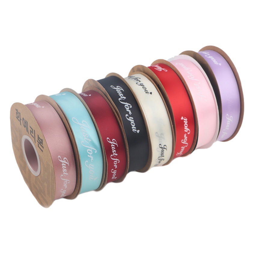 2.5cm English Letter Ribbon DIY Flower Gift Packaging Ribbon Cake Baking Customizable Color Bow