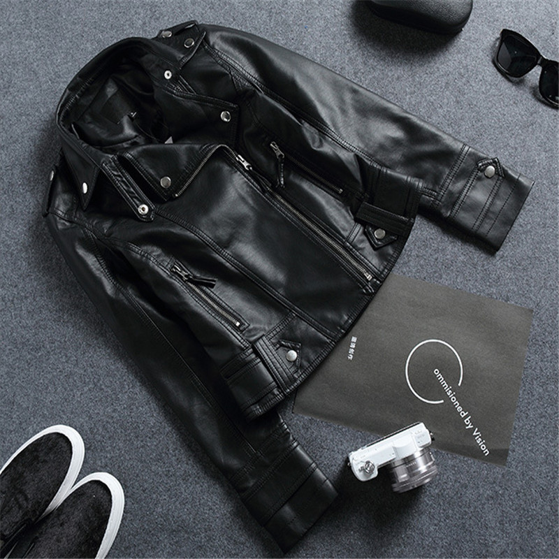 Picture of New Slim-Fit Lapel Leather Women's Short Coat Women's PU Jacket Bike Clothing Women's Clothing