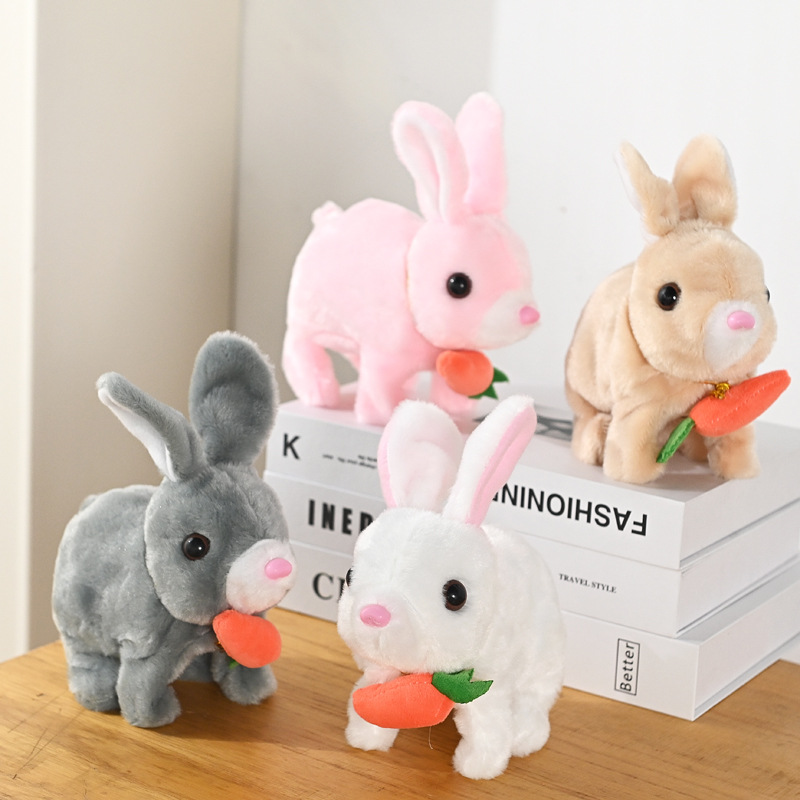 Picture of Plush electric small white rabbit simulation pet radish rabbit will run will call children play house girl pet toy