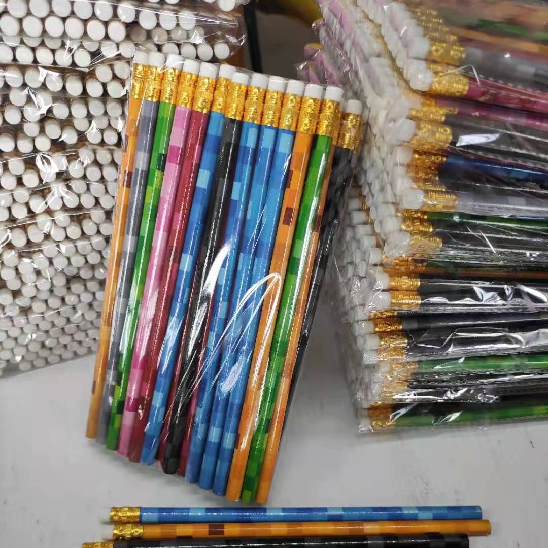 Cross-Border Mosaic Pixel Pattern Plaid Mixed Wholesale Factory Hot Product Primary School Student Stationery Creative Lead