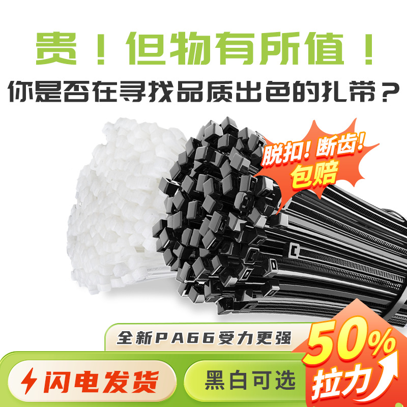 PA66CHS Changhong plastic with a class a cold-resistant cable tie widened thick cable tie black white
