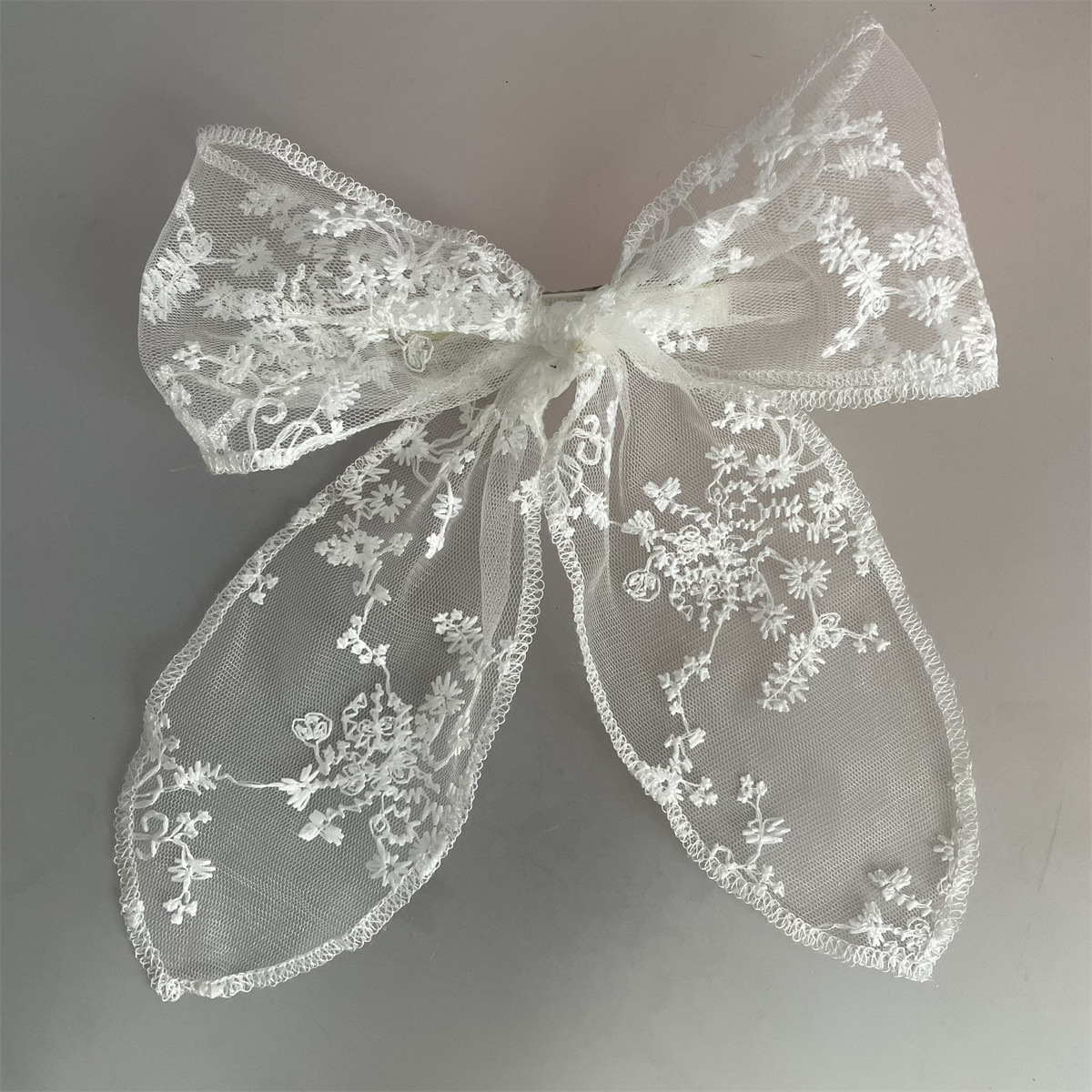 Picture of Super Fairy Lace Bow Hairpin Hairrope Sweet Temperament Top Clip Hairpin Hair Accessories Headdress Spring Clip
