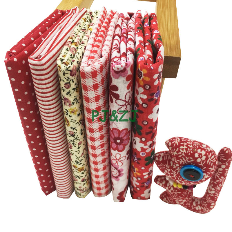 Handmade DIY flower cloth patchwork small floral plain cloth group 50*50cm red retro cotton plain cloth head