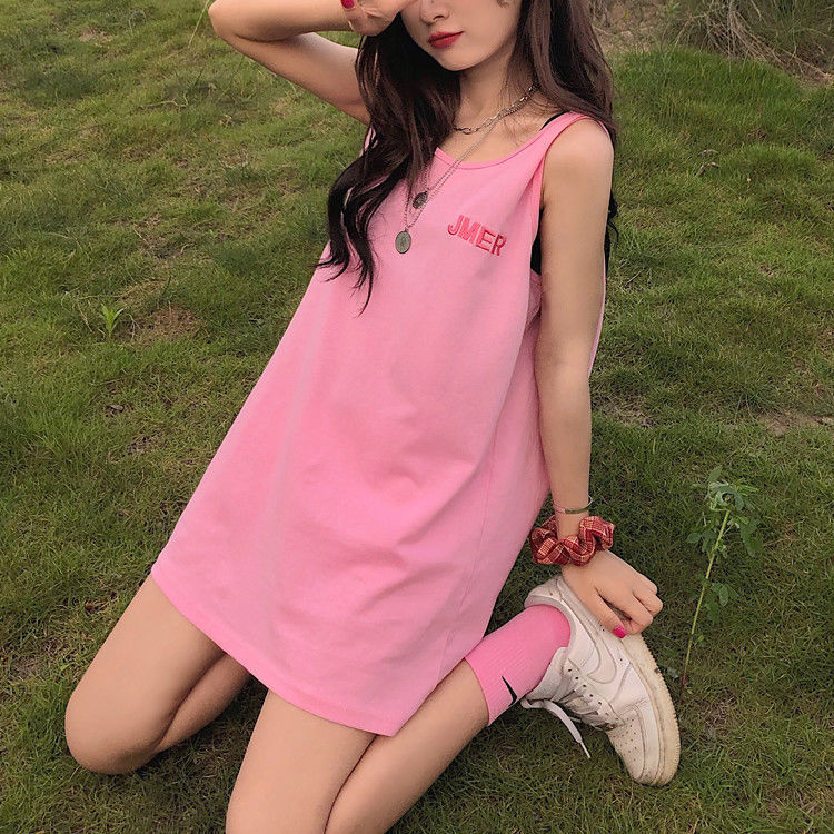 Gray Vest Suspender Women's Outer Wear Summer 2025 New Internet Celebrity Inner Sleeveless T-Shirt Mid-Length Top