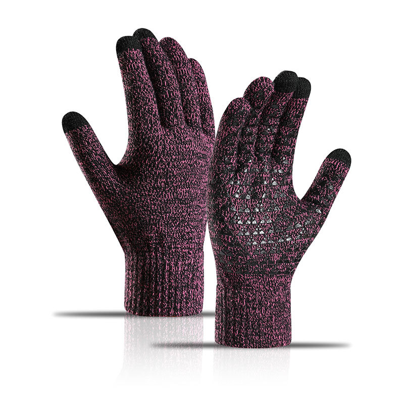 Picture of Knitted Gloves Autumn fleece-lined Thickened Touch Screen Knitted Riding Cold-proof Non-slip Offset Printing Winter Warm Gloves