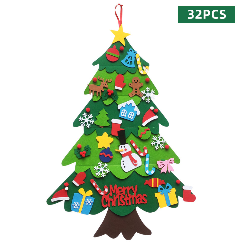 Cross-border DIY selling Christmas tree felt three-dimensional non-woven children's handmade puzzle Christmas pendant
