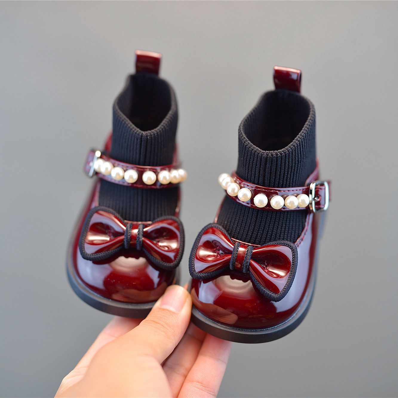 Baby Girl Socks Shoes Spring and Autumn Baby Soft Sole Non-slip Toddler Shoes 0-3 Year Old Princess Shoes Short Boots Breathable Leather Shoes