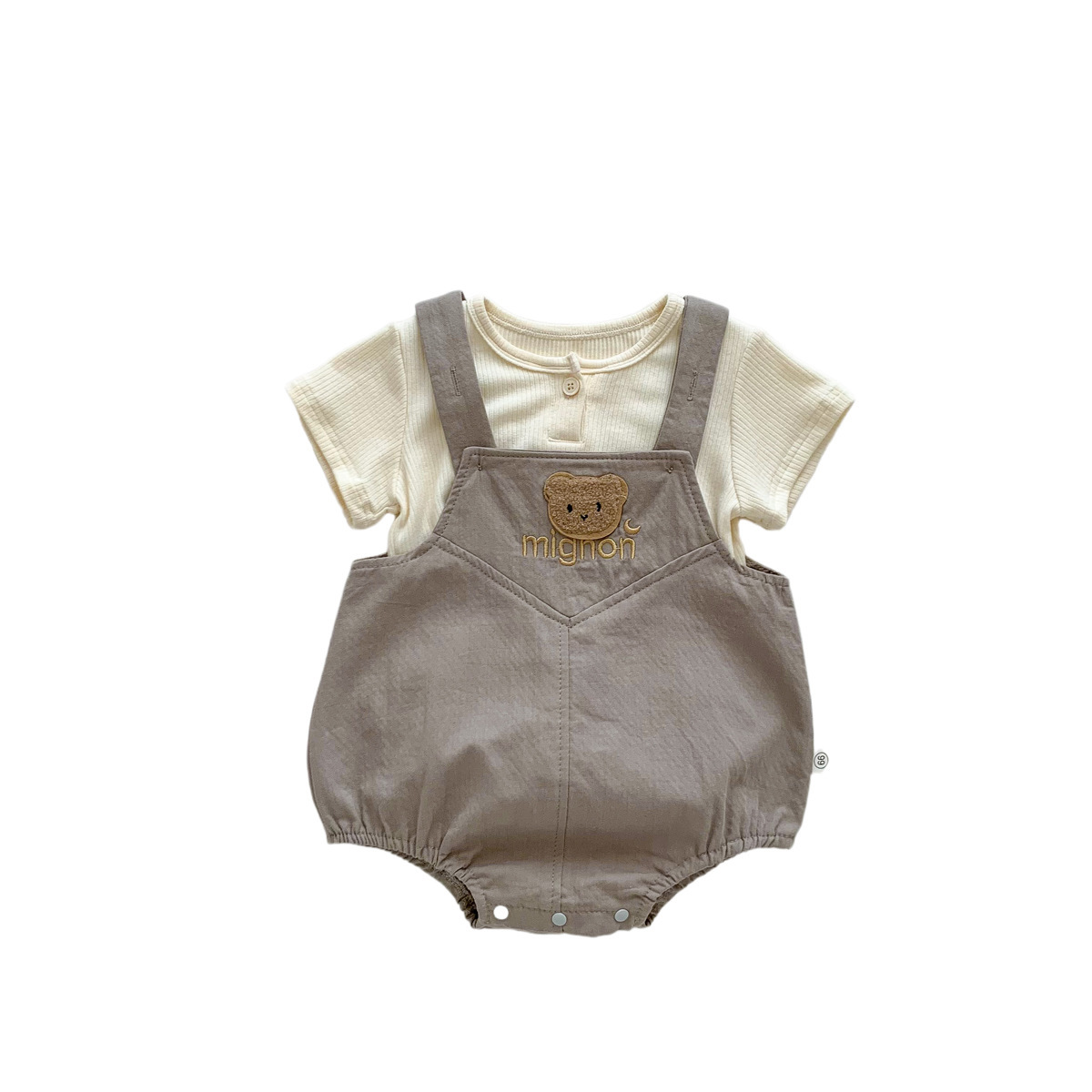 Picture of Iine Korean Style Baby Men and Women Summer Short-sleeved Bag Fat Clothes Baby Jumpsuit Strap T-shirt Two-piece Triangle Haggit Clothes
