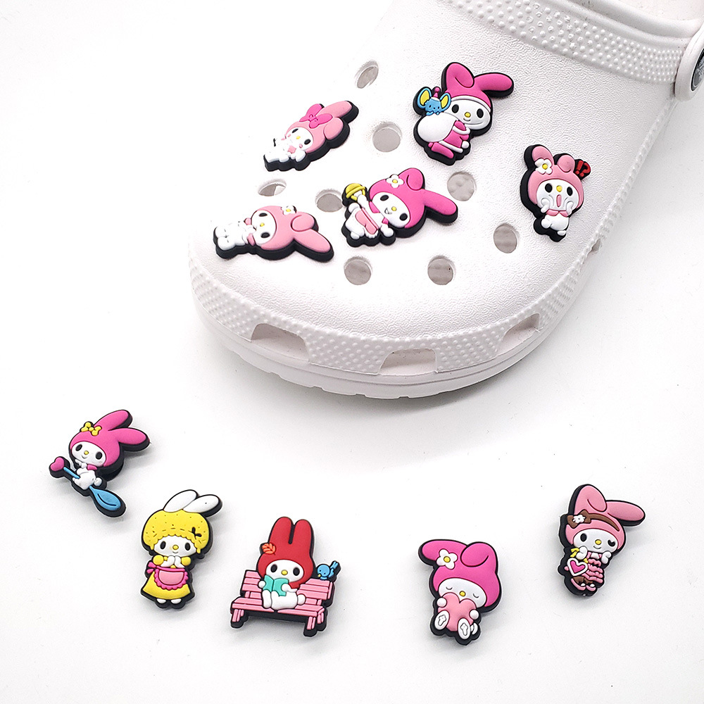 10 suit Cartoon Cute Merlotti Cave Shoes Flower Shoe Buckle Soft Rubber Amazon Hot Shoe Accessories Decoration