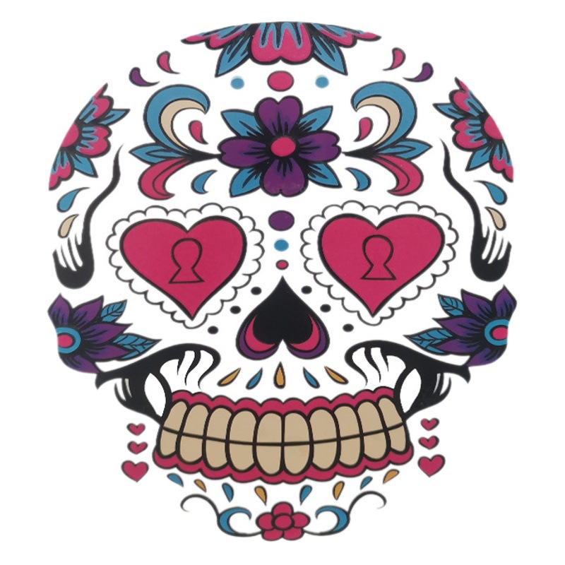 New in Stock Halloween Two-color Fluorescent Face Tattoo Sticker Dead Day Party Color Luminous Tattoo Face Sticker