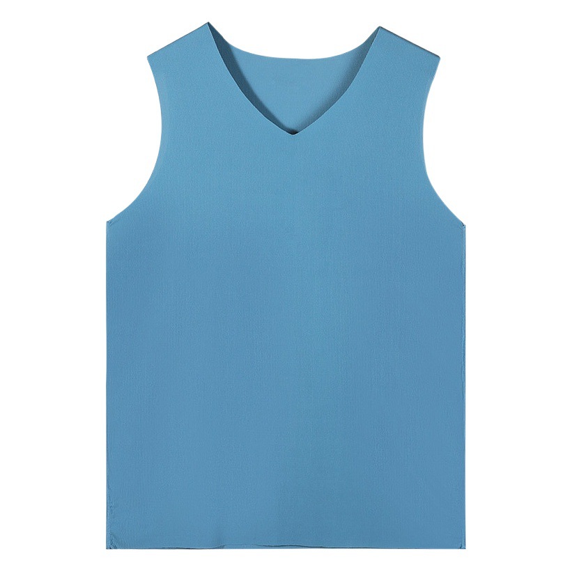 Ice Silk Traceless Vest Men's Summer Thin Inner Wear Solid Color Sports Waistcoat Base Quick-drying Fitness Hurdle Sweatshirt