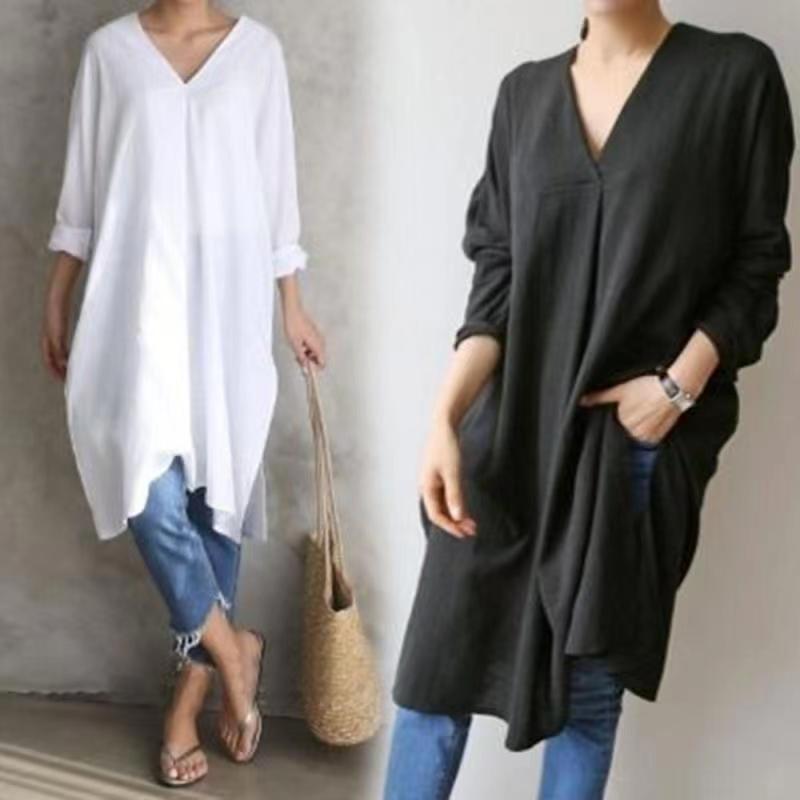 2022 Korean style simple style autumn loose dress