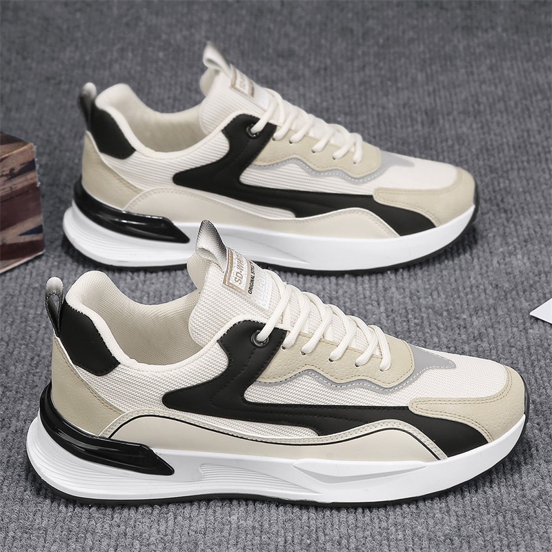 Summer Sneakers Men's Spot Wholesale Simple Platform Casual Shoes Teenagers Lace-up Mesh Breathable Men's Shoes