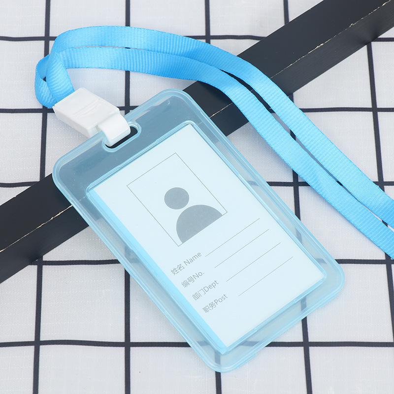Picture of Multi-Color Transparent Work Badge Custom-Made Badge Lanyard Bus Bank Card Holder Plastic Transparent Employee Id Custom-Made