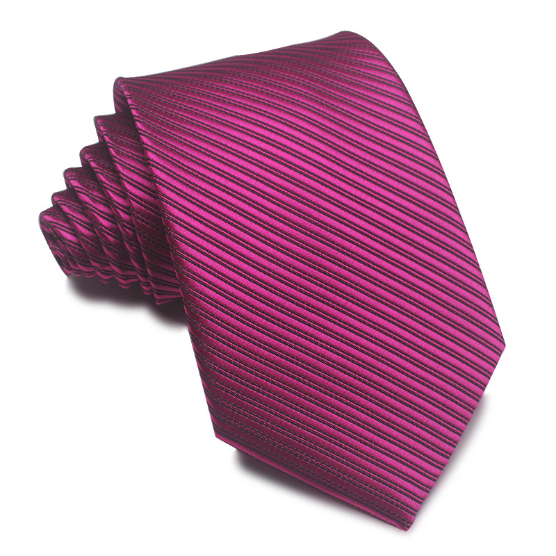 Picture of 25 New 8cm Polyester Jacquard Stripesd Tie 7cm Men's and Women's Business Formal Wear Casual High-End Red Black Blue