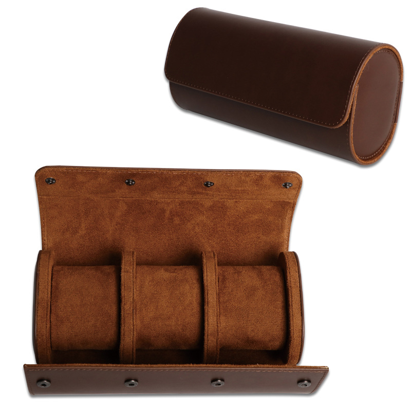 Picture of Spot Waterproof and Durable Watch Brown Storage Bag Portable Watch Box One/Two/Three Watch Position Travel Storage Box