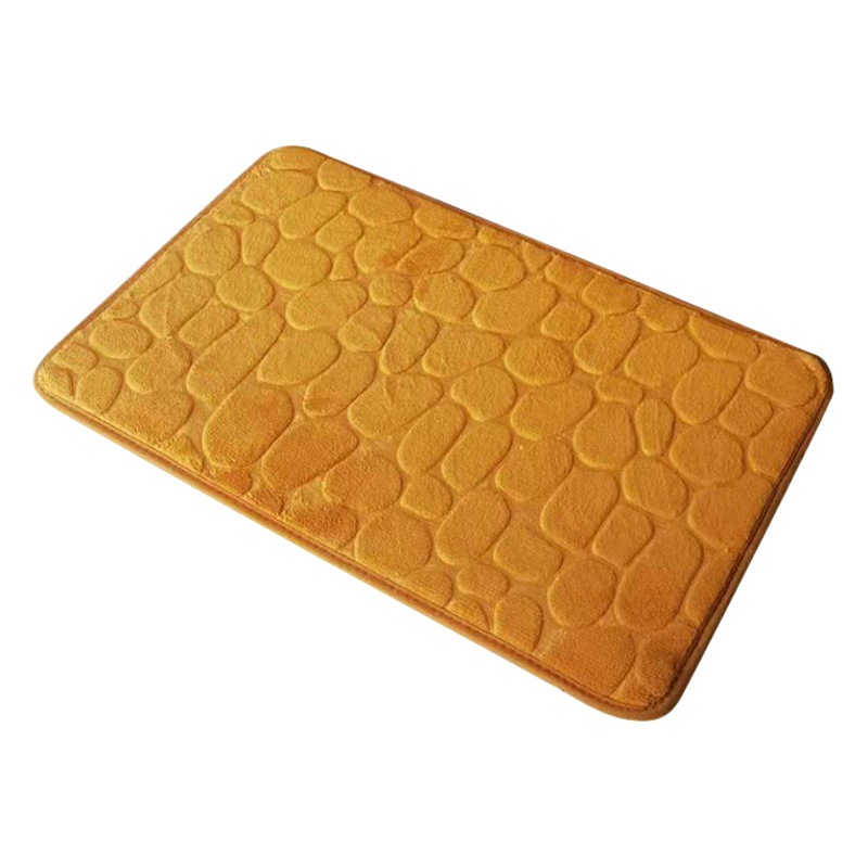 Factory wholesale coral fleece absorbent bathroom mat entrance cobblestone embossed door mat door rub soil mat