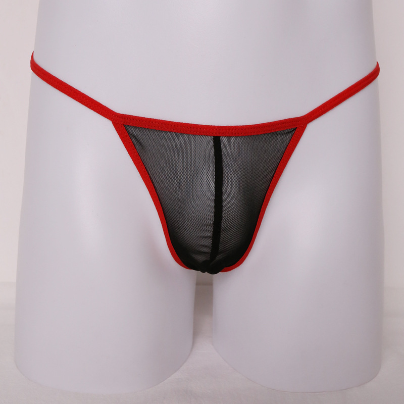 Men's Sexy Underwear Mesh High Elastic Thong See-Through Sexy Transparent Temptation Men's T-Pants Wholesale