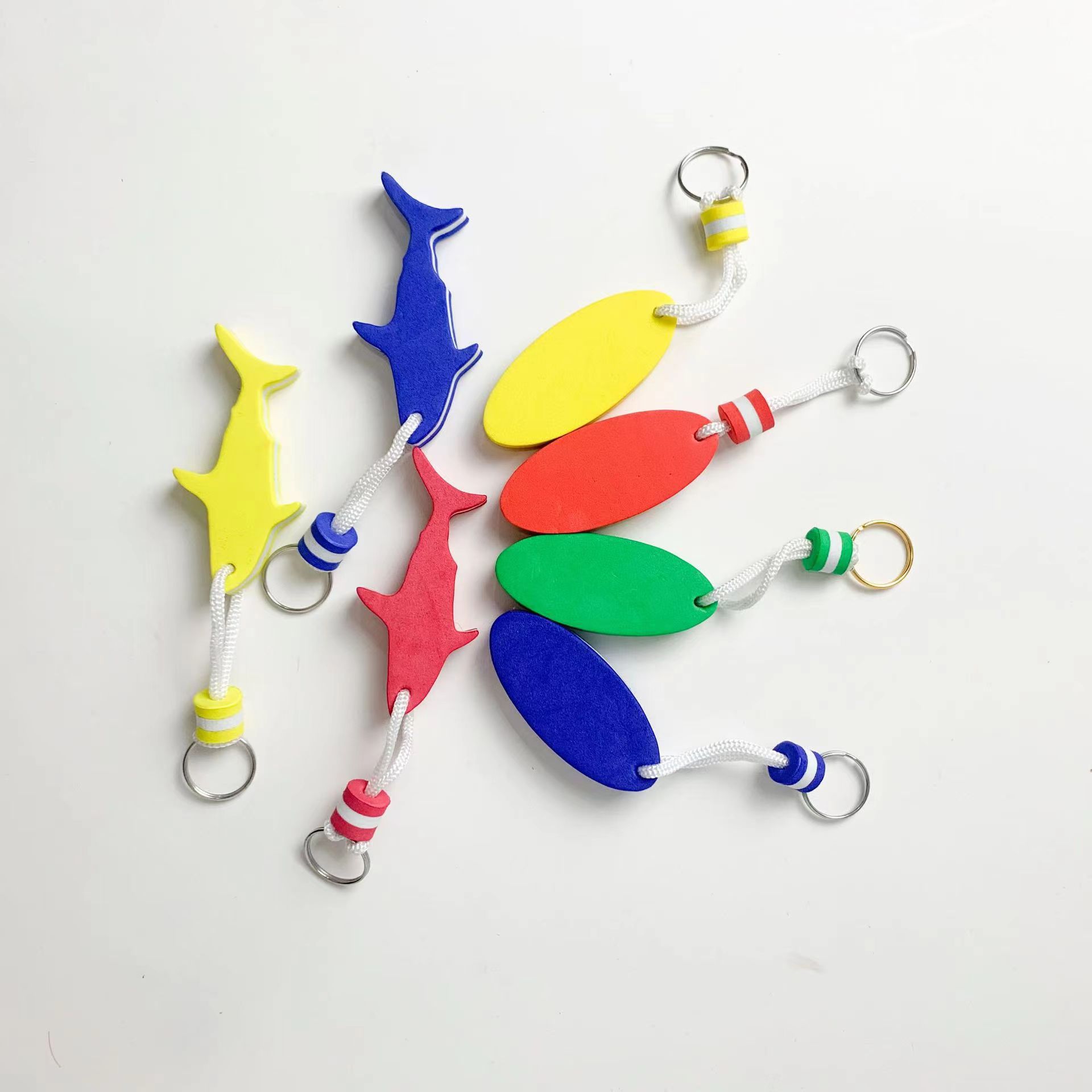 EVA key chain double-sided silk screen pattern round tag floating water EVA multi-layer key chain pendant