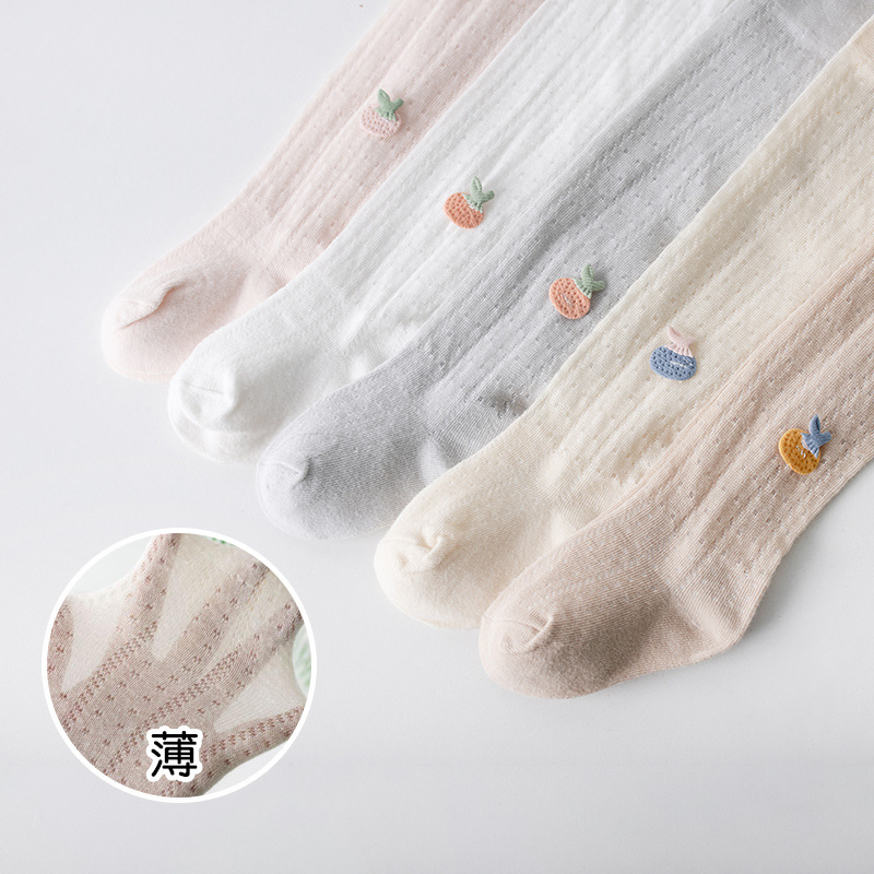 Picture of Summer Children's Pantyhose Striped Mesh Girls' Anti-mosquito Socks Cartoon Pineapple Baby Bottom Socks Baby All-in-one Socks