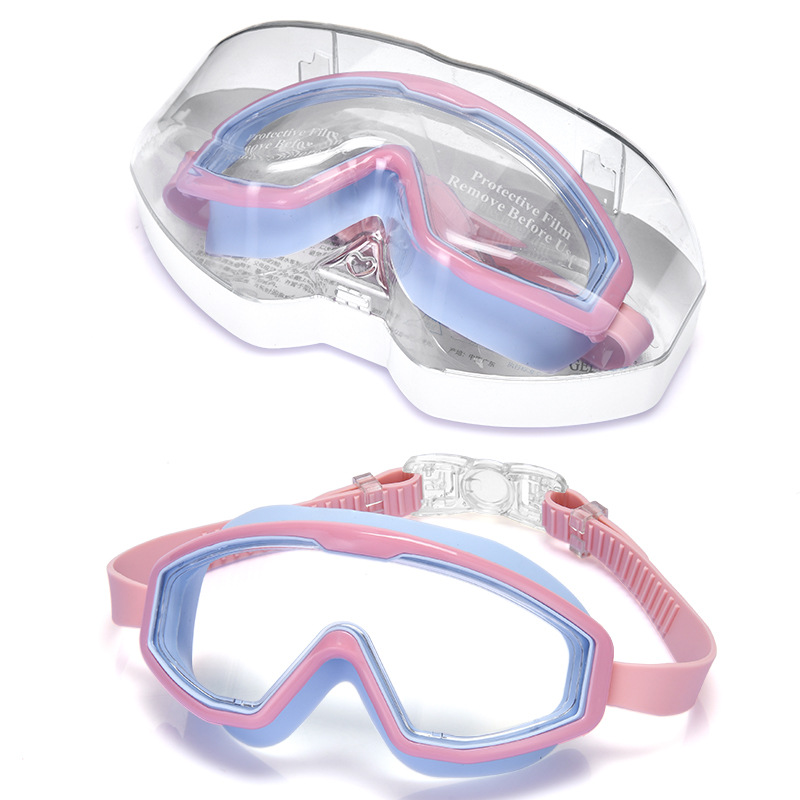 Picture of Cross-Border New Children's Swimming Goggles for Girls, Flat Anti-Fog Large-Frame Swimming Goggles for Boys, Special Equipment for Diving Sports