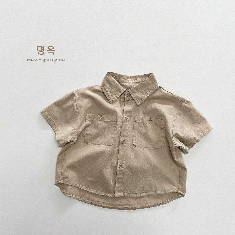 Picture of Copy good build ~ spring and summer new children's half sleeve shirt boys and girls Japanese Korean simple short sleeve coat tide children's clothing