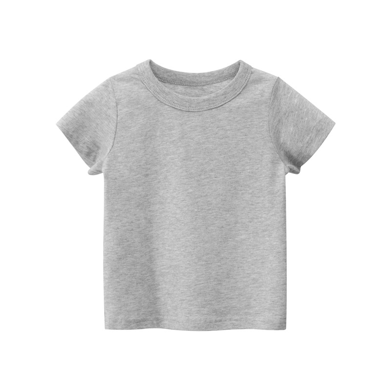 Picture of 27Kids Kidsren's Clothing Summer 2025 Kidsren's Short-Sleeved T-Shirt Advertising Shirt Korean Style Pure Color Unpatterned Kidsren's Clothing